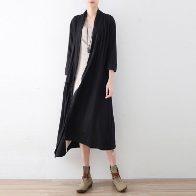 New side closure cotton cardigans long maxi coats causal clothing original