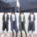 fine black woolen outwear oversized big pockets long coats hooded jackets