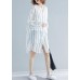 French black striped chiffon box top hooded daily summer shirts