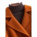 Fashion brown Woolen Coats Women Loose fitting medium length jackets tie waist coat