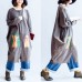 2021 gray cartoon print cotton cardigans plus size casual big coats